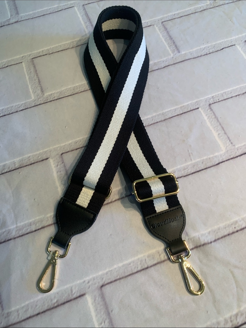 🎉NEW LISTING!🎉CloudMusic Black & White Striped Adjustable Strap